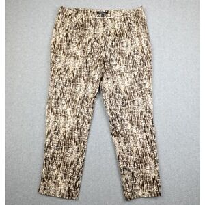 Lafayette 148 Stanton Ankle Pants Brown Crop Flat Front Size 10 Straight Leg